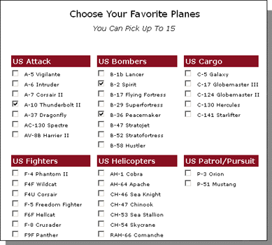 Choose Your Favorite Planes